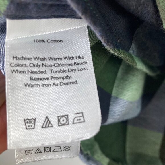 Mens Eddie Bauer Buffalo Check‎ Flannel Green Blue M - Picture 6 of 6